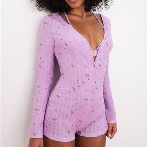 Pointelle Deep V Onesie